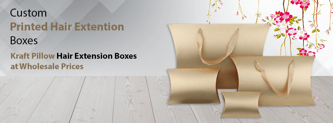 Kraft Pillow Hair Extension Boxes at Wholesale Prices